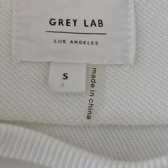 Grey Lab Los Angeles White Pink Sequin Novelty Fries Sweatshirt Women's Small - Picture 5 of 6